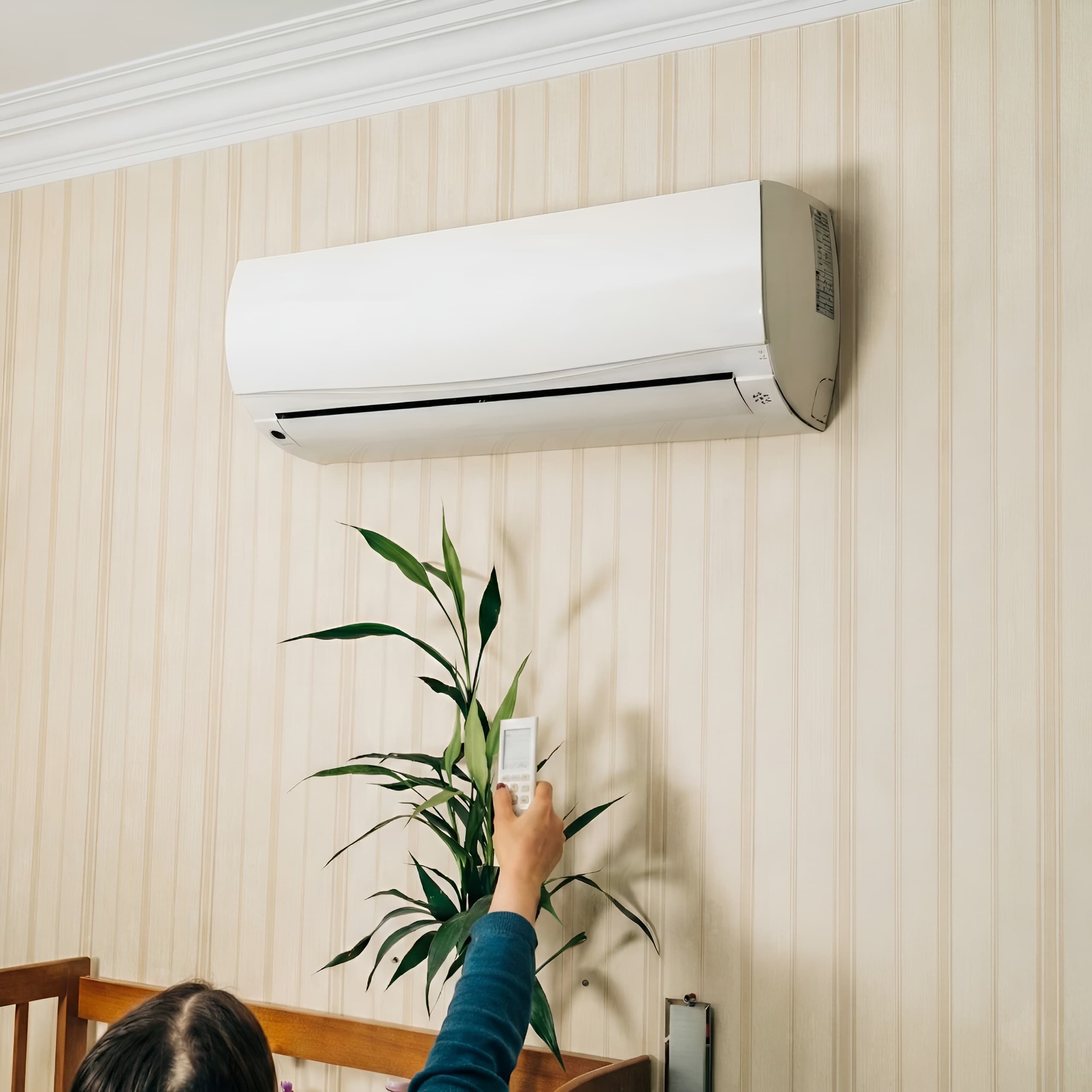 Modern minimalist interior with air conditioning vent